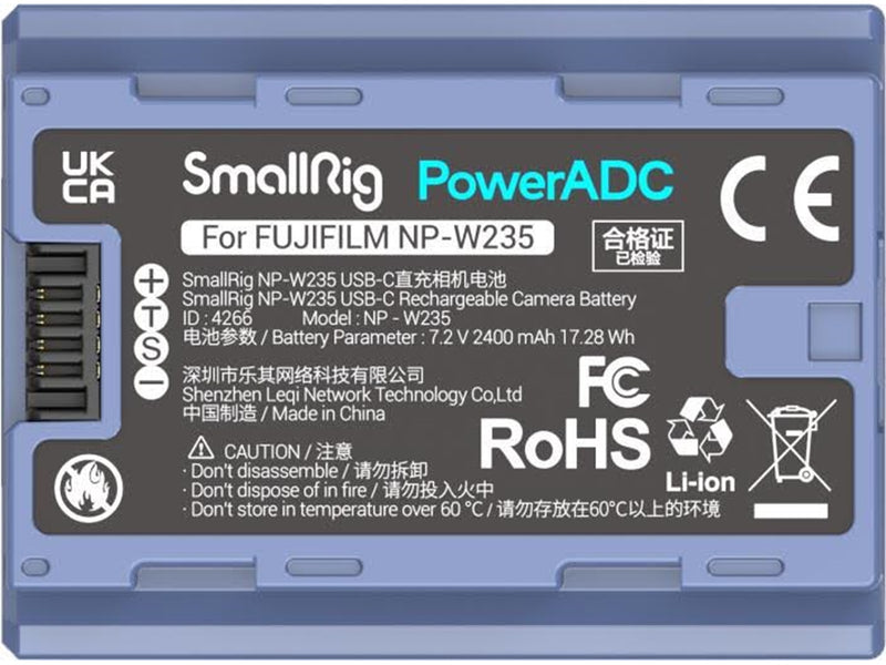 SmallRig 4266 Camera Battery USB-C Rechargable NP-W235