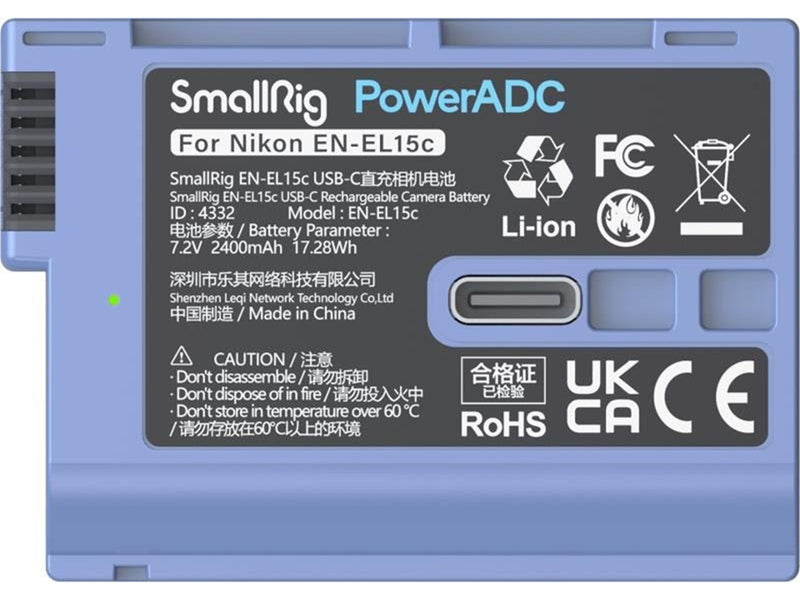 SmallRig 4332 Camera Battery USB-C Rechargable EN-EL15c