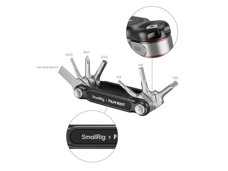 SmallRig 4374 x FILM RIOT 7-in-1 Folding Wrench Set with Multiple Angle Positioning Black