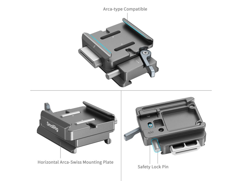 SmallRig 4639 HawkLock H38 Arca-Swiss Quick Release Plate for DJI Stabilizers