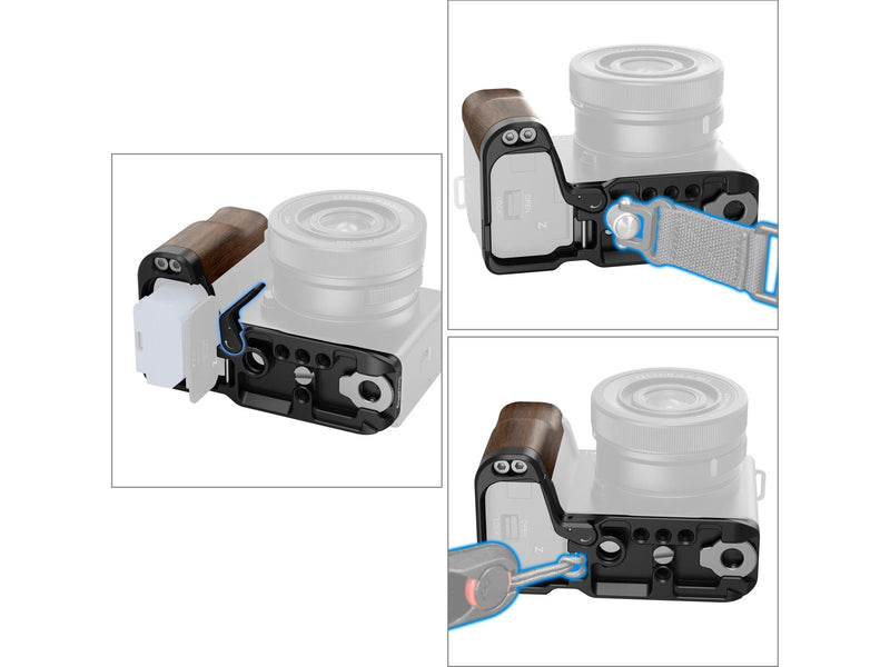 SmallRig 4864 L-Shape Mount Plate with Wooden Handle for Sony ZV-E10 II