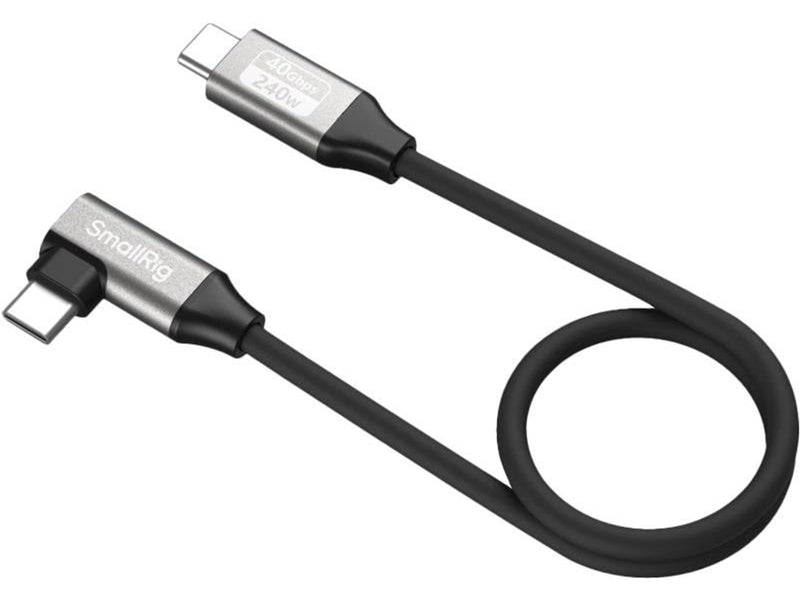 SmallRig 5075 USB-C Data Cable (Straight to Angled 35cm (40Gbps + 240W + 8K)