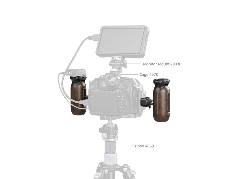 SmallRig 5239 Wooden Side Handle with NATO Clamp