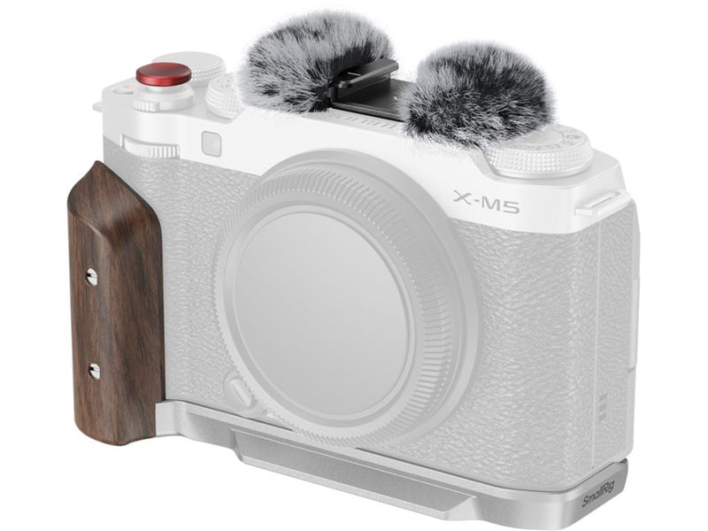 SmallRig 5261 L-Shape Mount Plate with Wooden Handle for FUJIFILM X-M5 Sliver