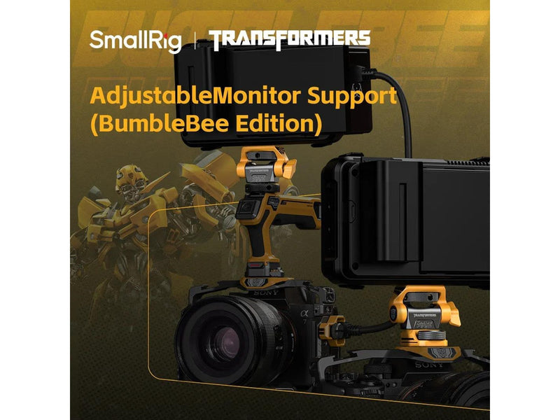 SmallRig 5519 Swivel and Tilt Adjustable Monitor Support with Cold Shoe（BumbleBee Edition）