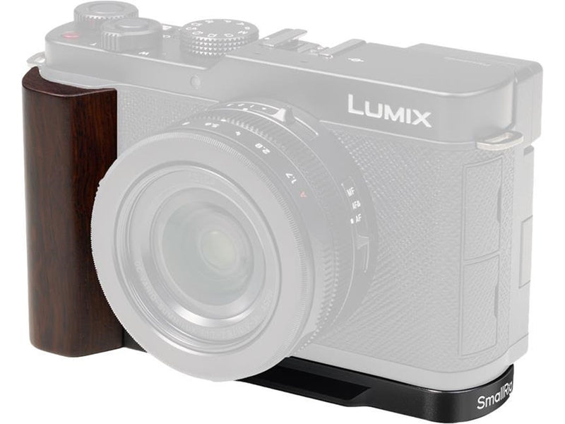 SmallRig 5942 L-Shaped Mount Plate with Wooden Handle for Panasonic LUMIX L10 Black