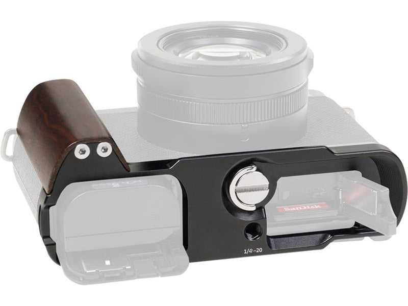 SmallRig 5942 L-Shaped Mount Plate with Wooden Handle for Panasonic LUMIX L10 Black