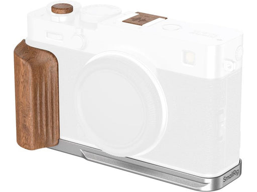 SmallRig 5984 L-Shaped Mount Plate with Wooden Handle for FUJIFILM X-E5 (Rosewood Silver)