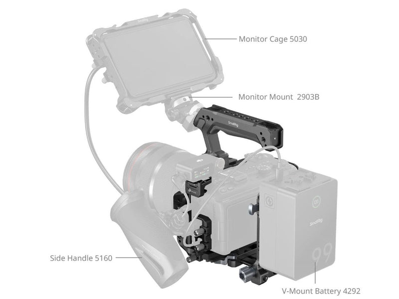 SmallRig 6381 HawkLock Quick Release Cage Kit with V-Mount Battery Plate for Canon EOS R6 V
