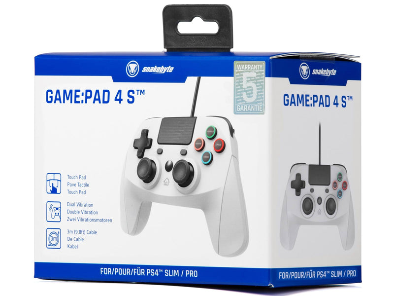 Snakebyte GAME:PAD 4 S (GREY) - Wired Controller - Sony PlayStation 4