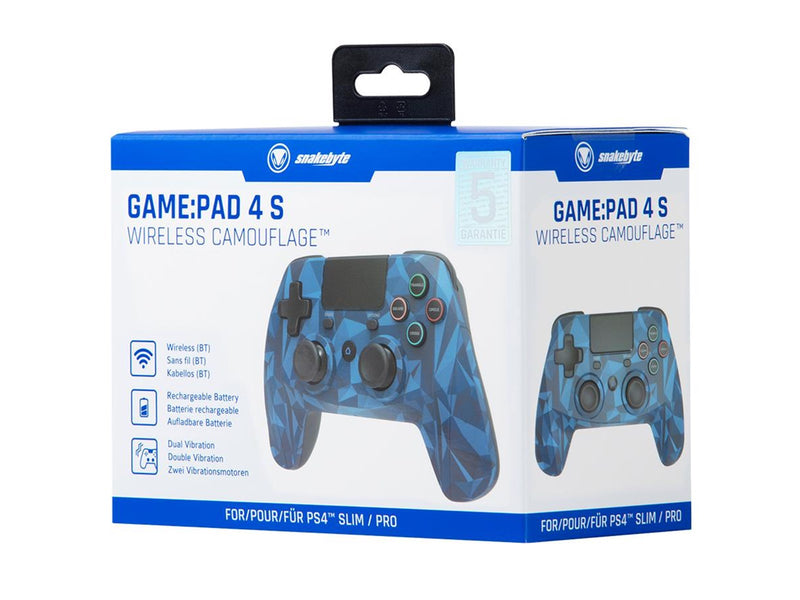 Snakebyte GAME:PAD 4 S WIRELESS (CAMO BLUE) - Wireless Controller - Sony PlayStation 4