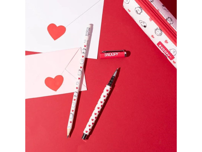 Snoopy - Pencil case with pen and pencil set from the Love Season collection