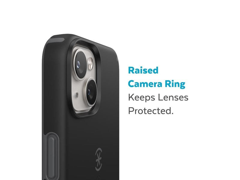 Speck CandyShell Pro + MagSafe - iPhone 14 Plus Case with MICROBAN Coating - Black / Slate Grey