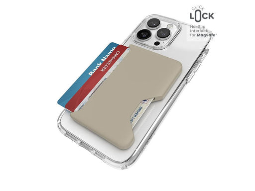Speck ClickLock Wallet For MagSafe - Magnetic MagSafe Wallet - Pale Oak