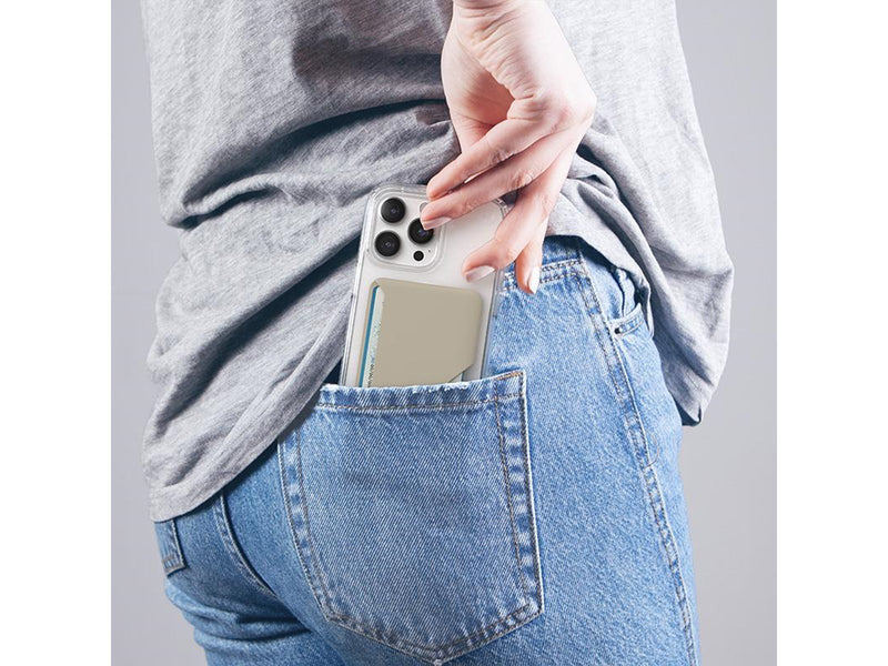 Speck ClickLock Wallet For MagSafe - Magnetic MagSafe Wallet - Pale Oak