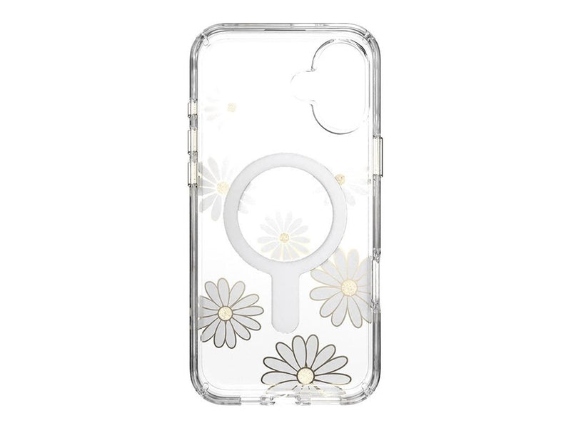 Speck Presidio Lux ClickLock & MagSafe - iPhone 16 Plus Case - Sunshine Daisies / Clear / Gold
