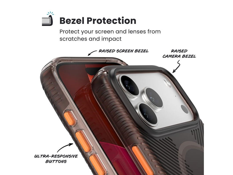 Speck Presidio Lux Grip MagSafe - iPhone 17 Pro Max Case - Luxury Shade Matte / Orange