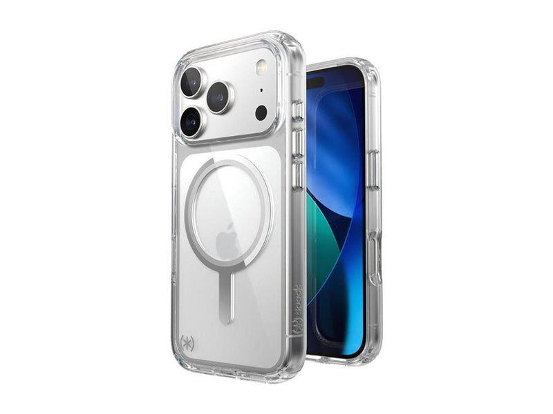Speck Presidio Perfect Clear MagSafe - iPhone 17 Pro Case - Clear / Silver