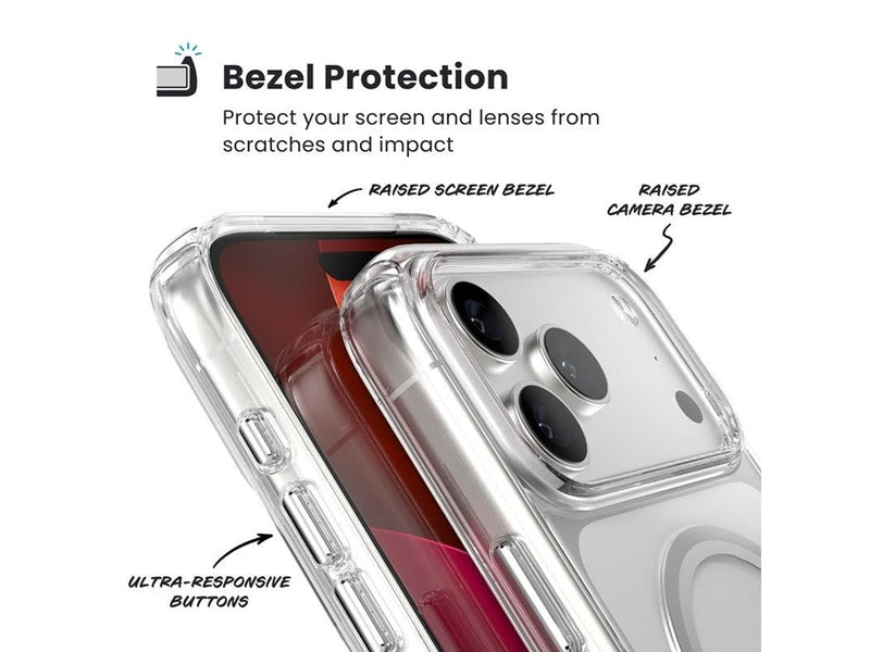 Speck Presidio Perfect Clear MagSafe - iPhone 17 Pro Max Case - Clear / Silver