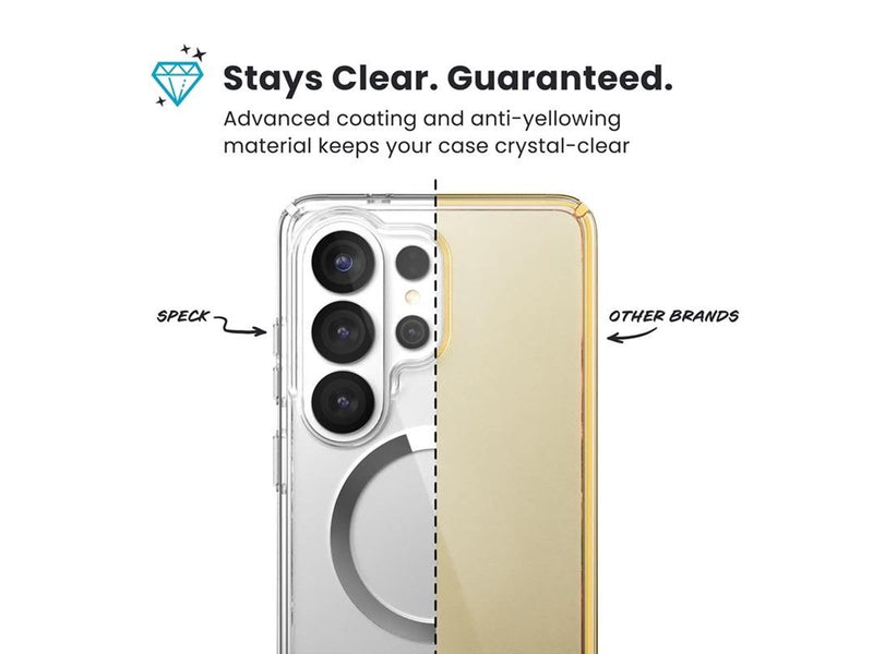Speck Presidio Perfect-Clear Magnet - Samsung Galaxy S26 Ultra MagSafe Case - Clear/Clear/Silver