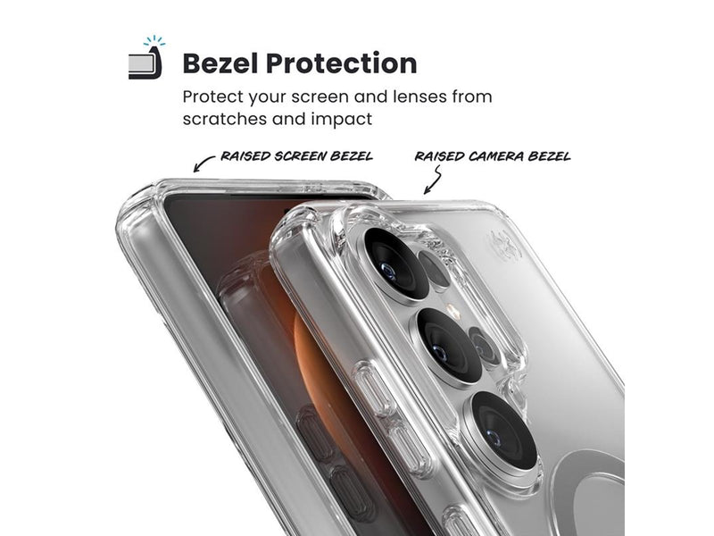 Speck Presidio Perfect-Clear Magnet - Samsung Galaxy S26 Ultra MagSafe Case - Clear/Clear/Silver