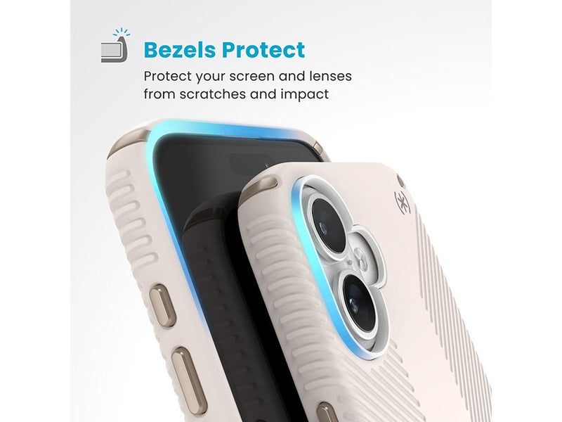 Speck Presidio2 Grip ClickLock & MagSafe - iPhone 16 Plus Case - Bleached Bone / Heirloom Gold / Hazel Brown
