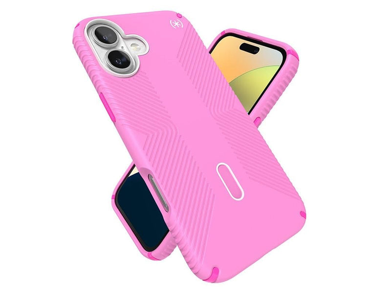 Speck Presidio2 Grip ClickLock & MagSafe - iPhone 16 Plus Case - True Pink / Shocking Pink / White
