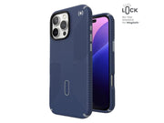 Speck Presidio2 Grip ClickLock & MagSafe - iPhone 16 Pro Max Case - Coastal Blue / Dust Gray / White