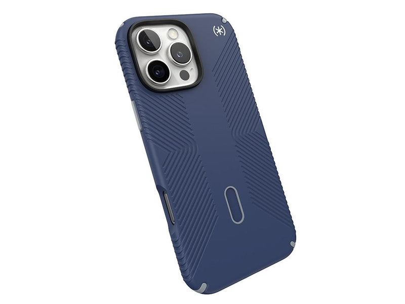 Speck Presidio2 Grip ClickLock & MagSafe - iPhone 16 Pro Max Case - Coastal Blue / Dust Gray / White