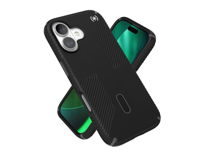 Speck Presidio2 Grip ClickLock & MagSafe - iPhone 17 Case - Black / Slate Gray / White
