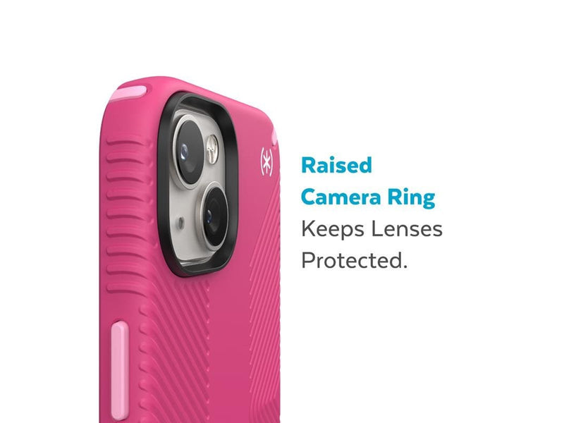 Speck Presidio2 Grip MagSafe - Anti-slip iPhone 14 Plus Case - Digitalpink / Blossompink / White