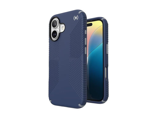 Speck Presidio2 Grip - iPhone 16 Case - Coastal Blue / Dust Gray / White
