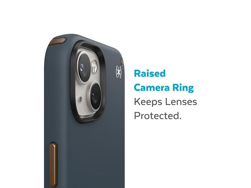 Speck Presidio2 Pro - Antibacterial iPhone 15 Plus / 14 Plus Case - Charcoal / Cool Bronze / Slate