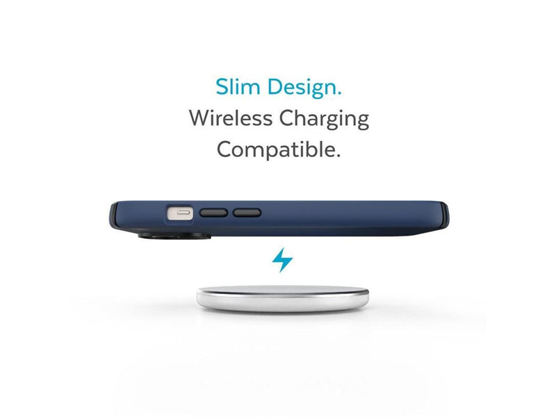 Speck Presidio2 Pro - Antibacterial iPhone 15 Plus / 14 Plus Case - Coastal Blue / Black / White