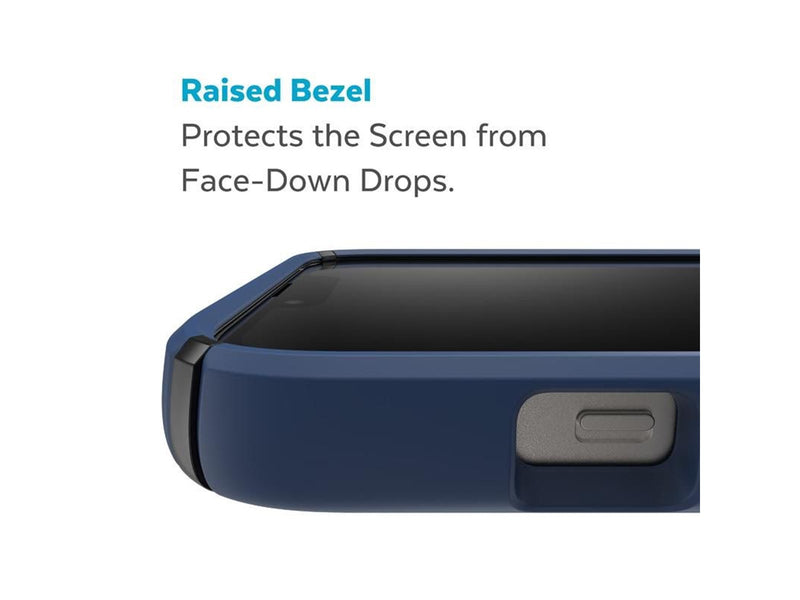 Speck Presidio2 Pro - Antibacterial iPhone 15 Plus / 14 Plus Case - Coastal Blue / Black / White