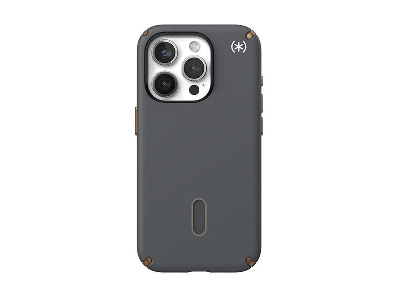 Speck Presidio2 Pro ClickLock & MagSafe - iPhone 15 Pro Case - Charcoal Gray / Cool Bronze
