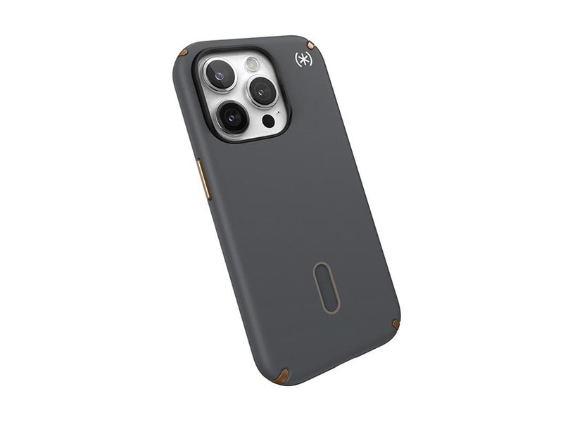 Speck Presidio2 Pro ClickLock & MagSafe - iPhone 15 Pro Case - Charcoal Gray / Cool Bronze