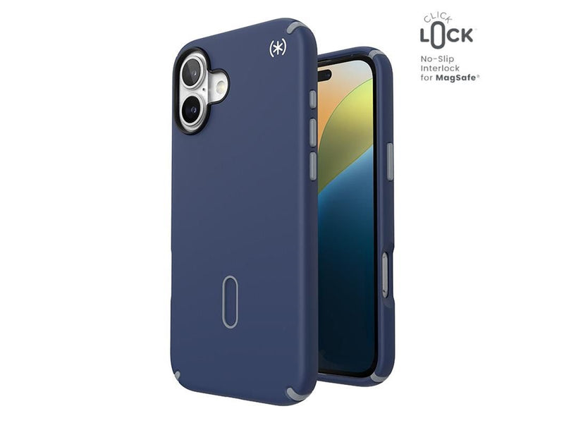 Speck Presidio2 Pro ClickLock & MagSafe - iPhone 16 Plus Case - Coastal Blue / Dust Gray / White