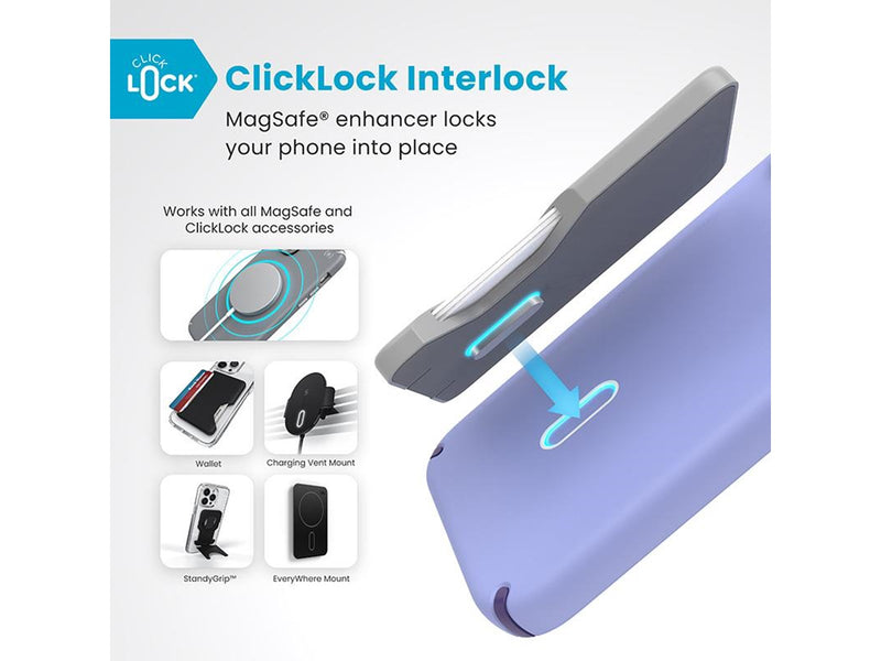 Speck Presidio2 Pro ClickLock & MagSafe - iPhone 16 Plus Case - Future Lavender / Cassis Purple / White