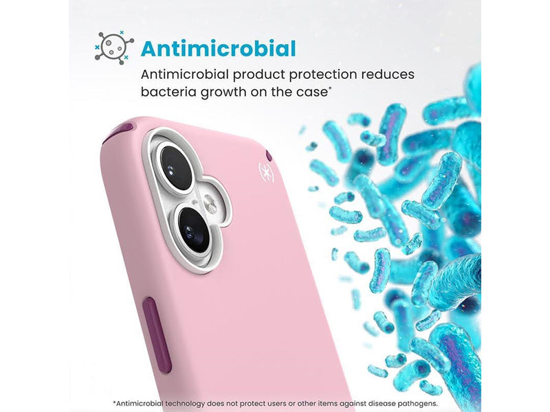 Speck Presidio2 Pro ClickLock & MagSafe - iPhone 16 Plus Case - Wednesday Pink / Boysenberry Purple / White
