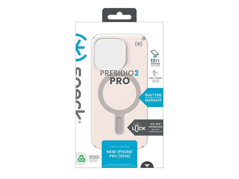 Speck Presidio2 Pro ClickLock & MagSafe - iPhone 16 Pro Case - Bleached Bone / Heirloom Gold / Hazel Brown