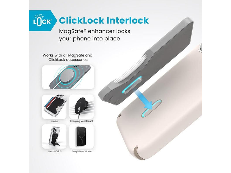 Speck Presidio2 Pro ClickLock & MagSafe - iPhone 16 Pro Case - Bleached Bone / Heirloom Gold / Hazel Brown