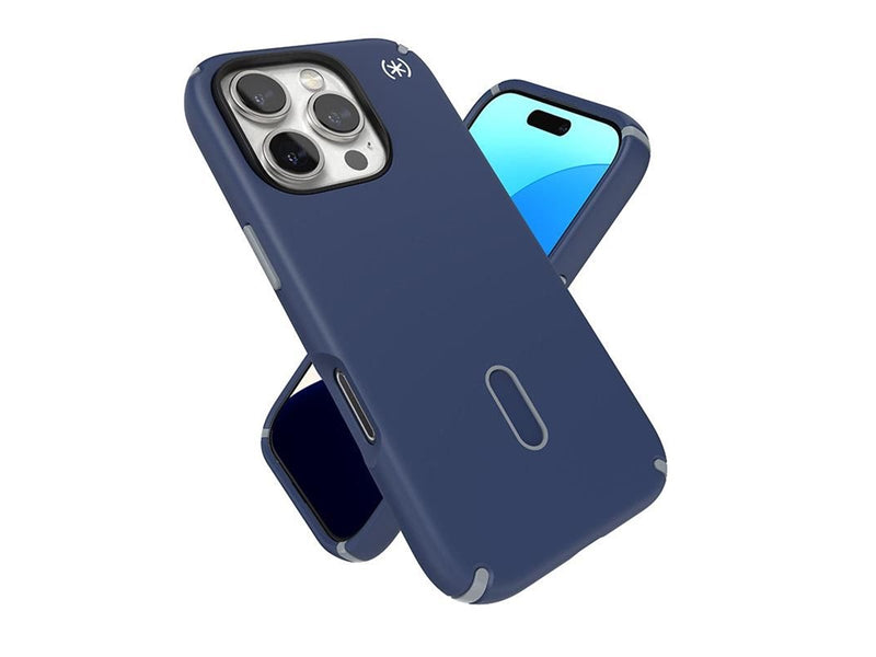 Speck Presidio2 Pro ClickLock & MagSafe - iPhone 16 Pro Case - Coastal Blue / Dust Gray / White