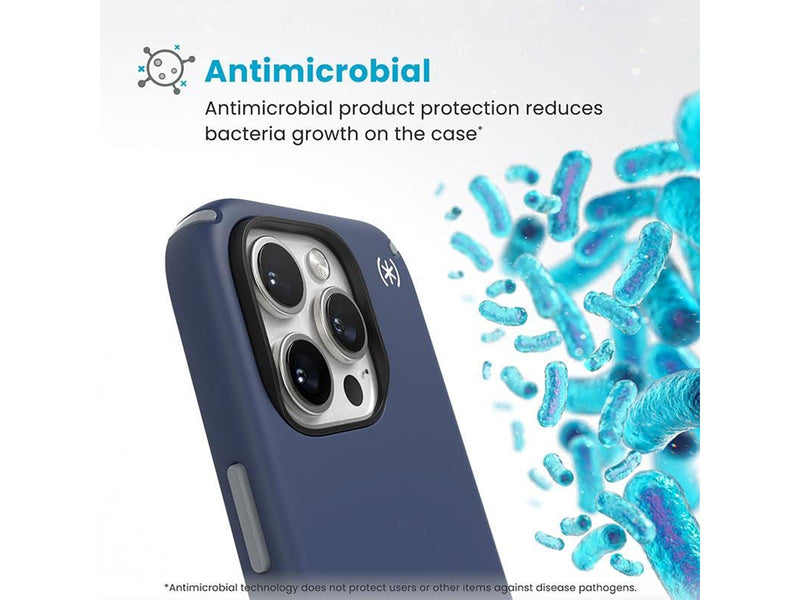Speck Presidio2 Pro ClickLock & MagSafe - iPhone 16 Pro Case - Coastal Blue / Dust Gray / White