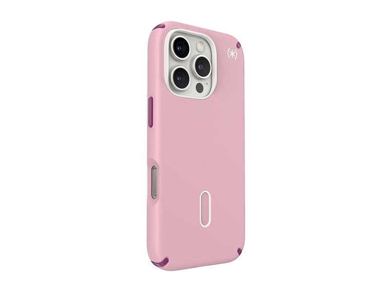 Speck Presidio2 Pro ClickLock & MagSafe - iPhone 16 Pro Case - Wednesday Pink / Boysenberry Purple / White