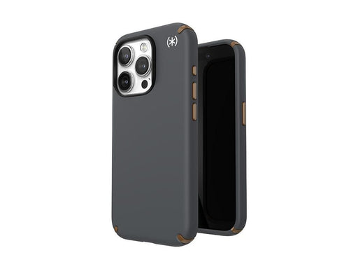 Speck Presidio2 Pro Magsafe - iPhone 15 Pro Case - Charcoal Gray / Cool Bronze / White