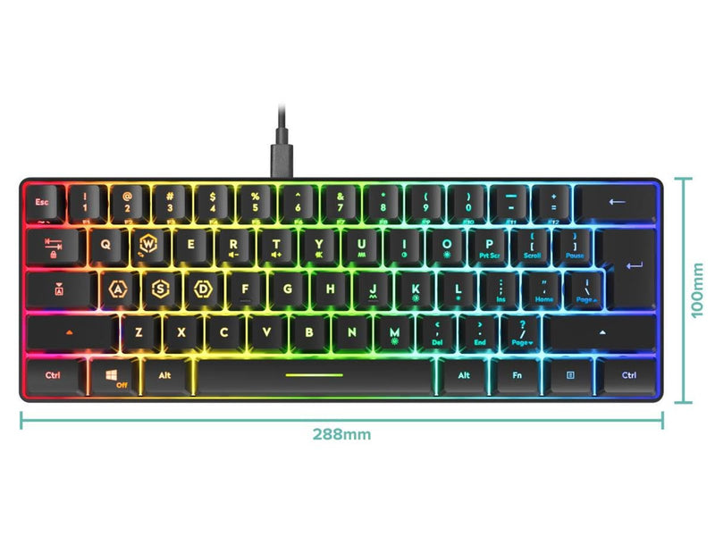 Speed-Link LETOS RGB 60% Gaming Keyboard - Black - US Layout