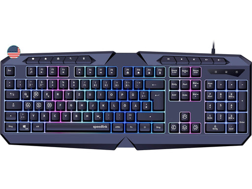 Speed-Link LUDICIUM RGB Rainbow - Gaming Tastatur - Englisch (US) - Schwarz