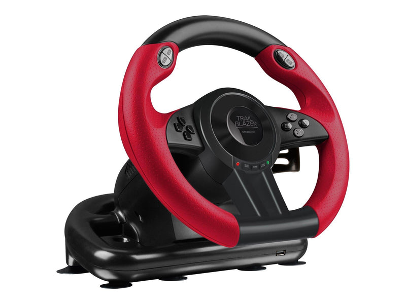 Speed-Link Trailblazer Gaming Steering Wheel - Black/Red - Wired Controller - Sony PlayStation 4