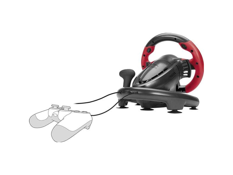 Speed-Link Trailblazer Gaming Steering Wheel - Black/Red - Wired Controller - Sony PlayStation 4